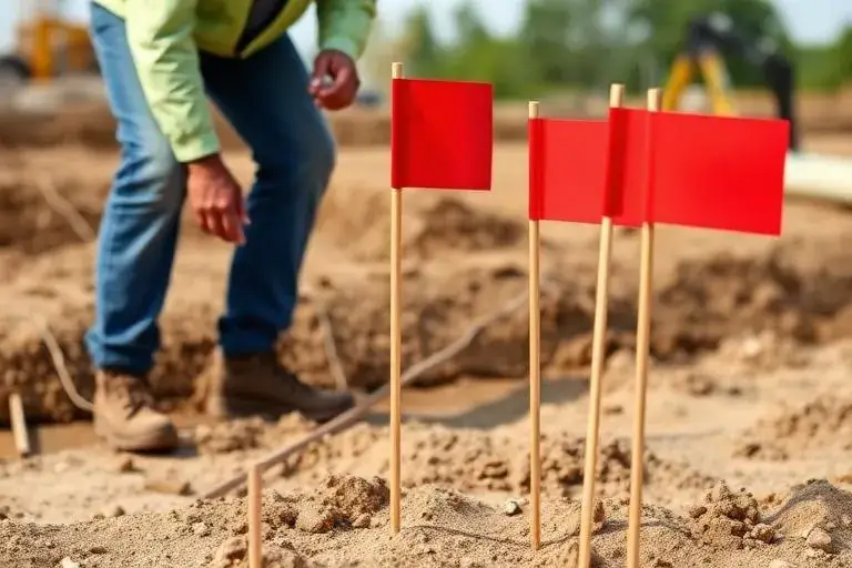 Piquetes de marcação de obra