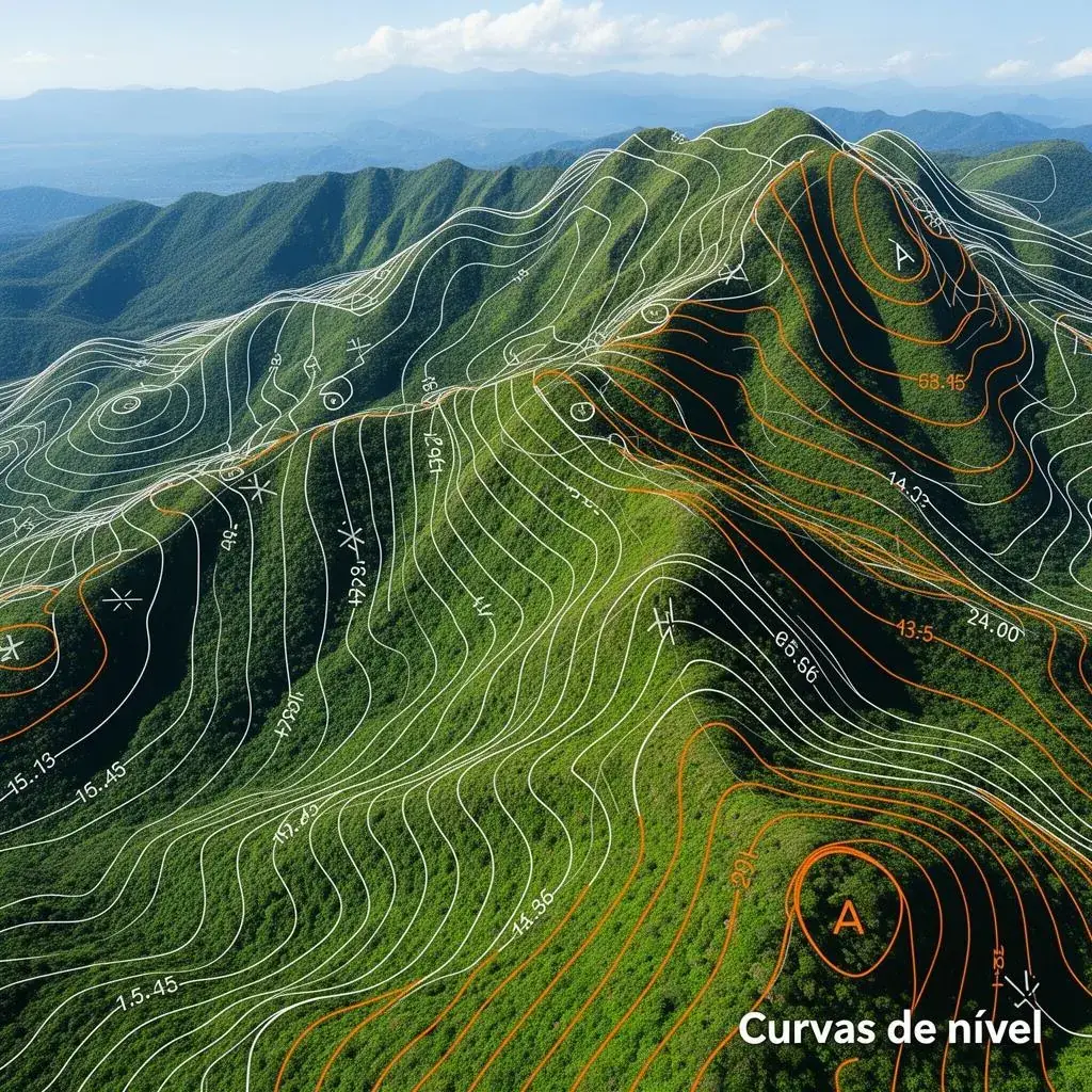 Relevo com curvas de nível